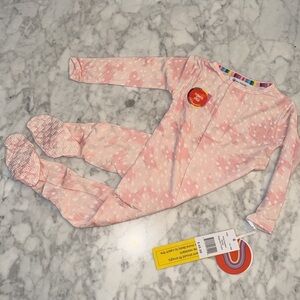 NWT MAGNETIC ME PINK & WHITE MODAL FOOTIE 12/18M